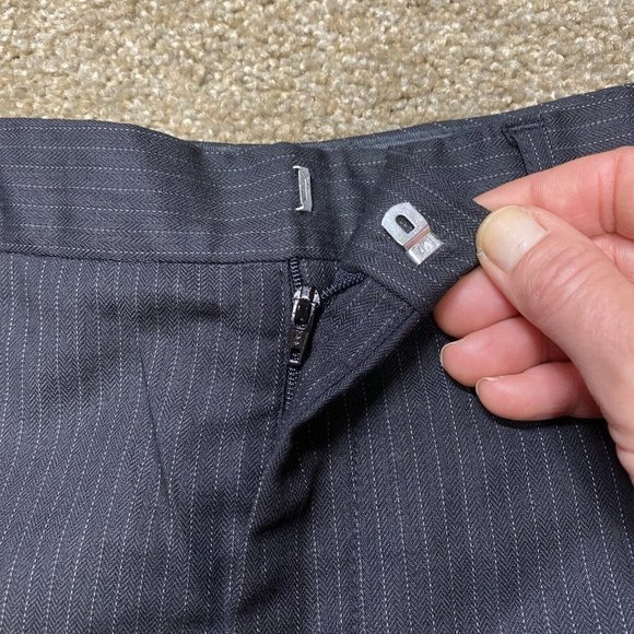 ZARA Basic Womens Career Dress Pants Pinstripe Size 4 Bootcut Wool Spandex Blend - Picture 9 of 10